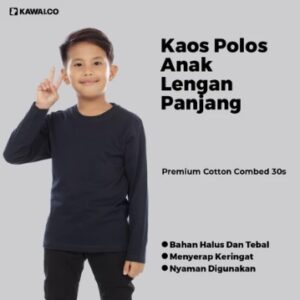 Kawai.co - Kaos Polos Lengan Panjang Anak